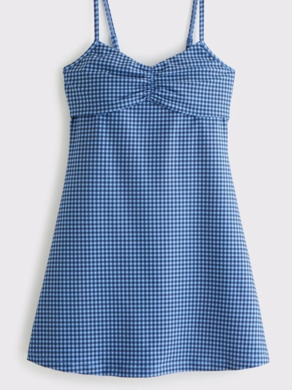NEW Abercrombie & Fitch YPB SculptLUX Gingham Mini Skort Dress In Blue - XS - Picture 7 of 13